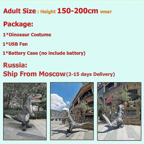 Velociraptor Inflatable Dinosaur Costume Anime Purim Halloween Party ...