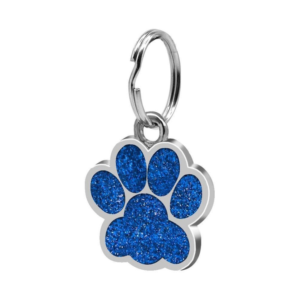 (blue) Fashion Jewelry Gift Mini Paw Pattern Puppy Dog Cat Safe Collar Id Tag Pendant