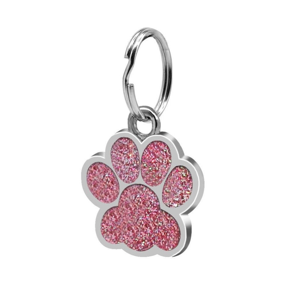 (pink) Fashion Jewelry Gift Mini Paw Pattern Puppy Dog Cat Safe Collar ID Tag Pendant