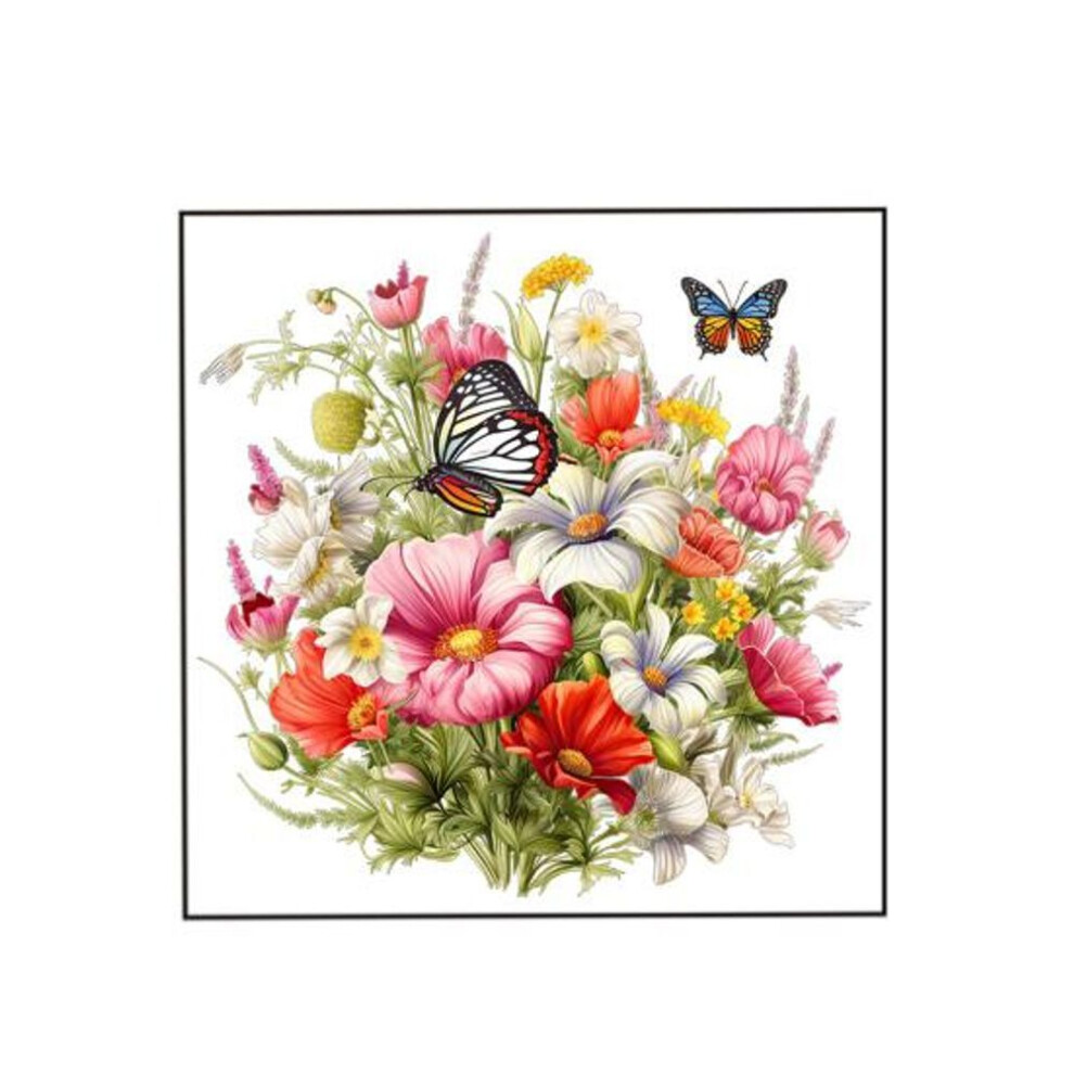 (G) Wall Stickers Vibrant Butterfly Flower Pattern Easy To Apply Long-lasting Decoration Adhesive Removable Wall Decals