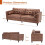 (Brown) YODOLLA 214cm 3 Seater Sofa Sleeper Sofa Loveseat 4