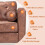 (Brown) YODOLLA 214cm 3 Seater Sofa Sleeper Sofa Loveseat 6