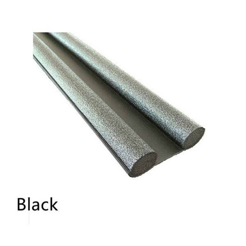 (black) Door Bottoom Seal Strip Flexible Wind Noise Reduction Stopper Under Door Sealing Blocker Soundproof