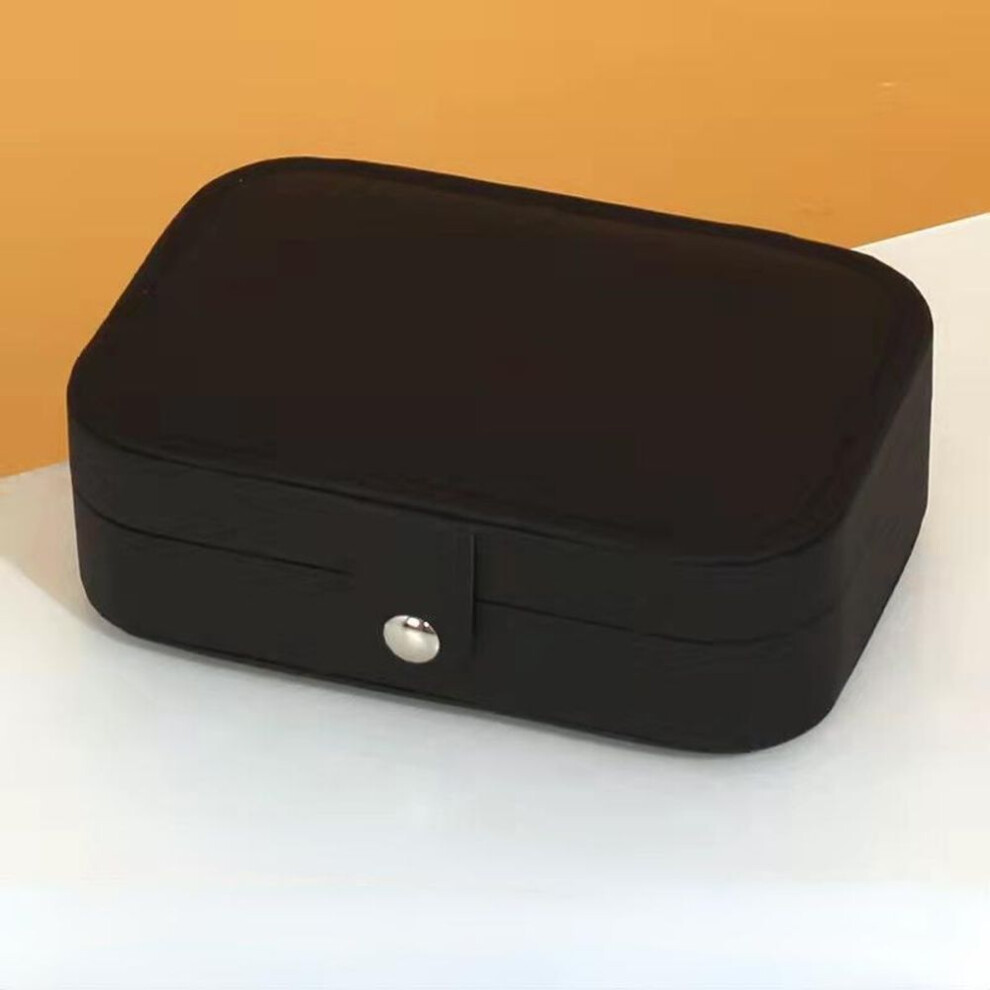(black) Portable Jewelry Box Jewelry Organizer Display Travel Jewelry Case Large Size Boxes Button Storage
