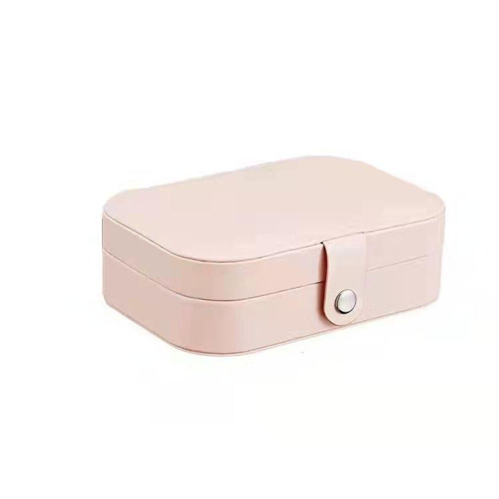 (pink) Portable Jewelry Box Jewelry Organizer Display Travel Jewelry Case Large Size Boxes Button Storage