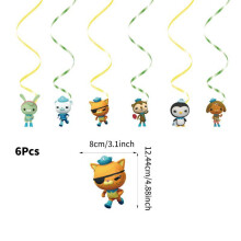 (Hanging Swirl) Birthday Octonauts Party Decoration Spiral Pull Flag Balloon Cake Row Tablecloth