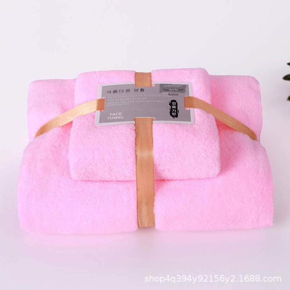 (pink, 35*75 Towel) Mother And Child Bath Towel Set: Absorbent, Quick-drying, Perfect Gift For Wedding And Special Occasions.