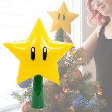 Mario Bros Super Star Light Light Up Holiday Xmas Tree Topper Party Decor Lamp