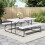 Living And Home (White) Foldable Picnic Table Bench Set with Parasol Hole 3