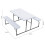 Living And Home (White) Foldable Picnic Table Bench Set with Parasol Hole 5