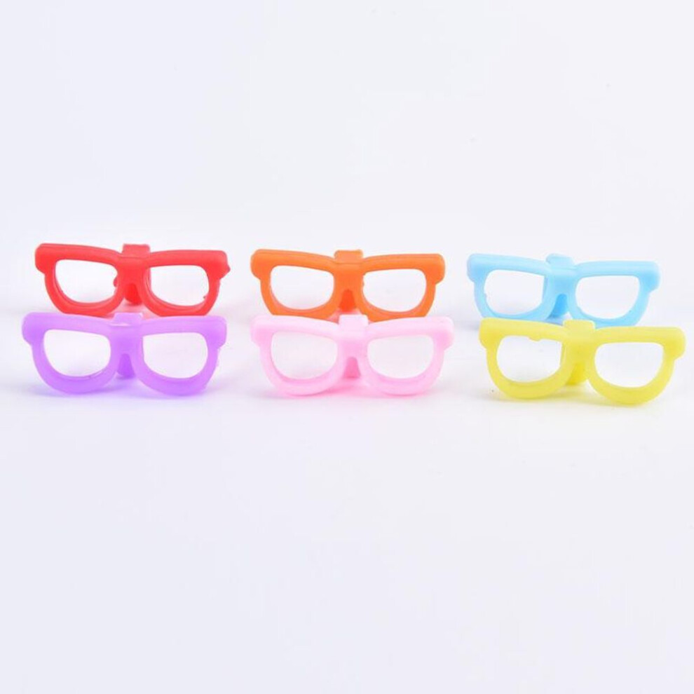 (onesize) 6pcs Silicone Glasses Shaped Wine Glass Marker Drinking Cup Identifier Goblet