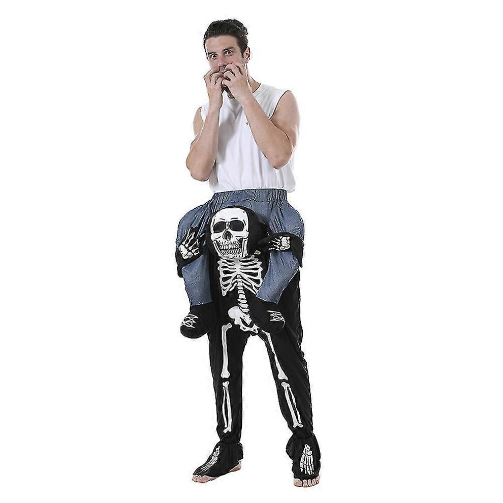 Funny Ride On Skeleton Costume pour Homme Halloween Costume pour Adulte Carnaval Party Novelty Fake Legs Woman Men Party