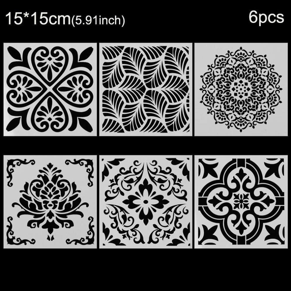(15x15cm) Diy Hollow Out Mandala Stencil Set Making Furniture Painting Card Painting Board Drawing Template