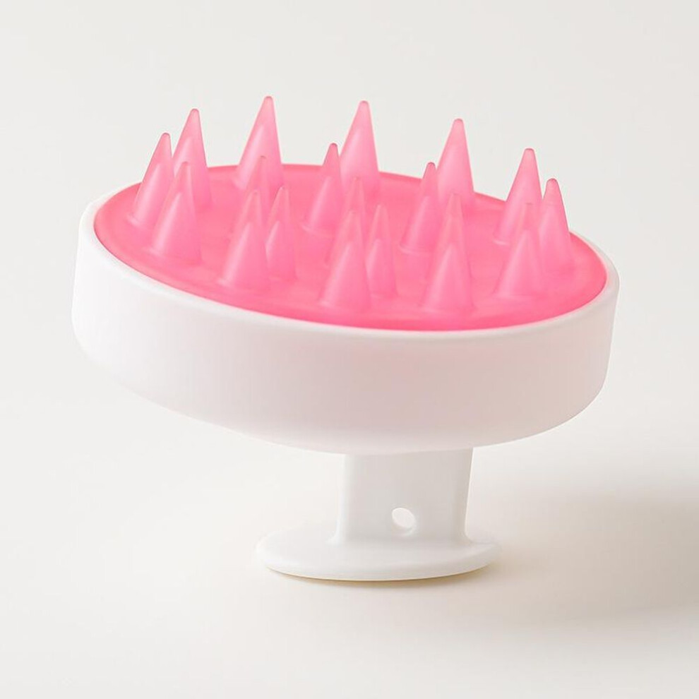 (pink) Silicone Shampoo Scalp Hair Massager Head Body Scalp Massage Brush Comb Hair Washing Comb Shower Brush Bath Spa Massage Brush