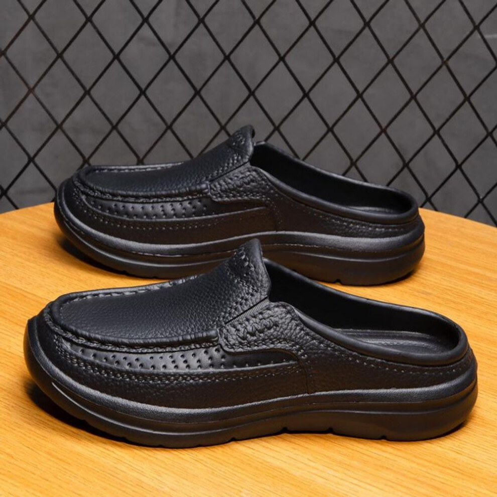 (black, 42) Men&apos;s Heel-less Shoes, Lightweight Non-slip Slip-on Casual Slippers, Suitable For Outdoor Walking Slippers
