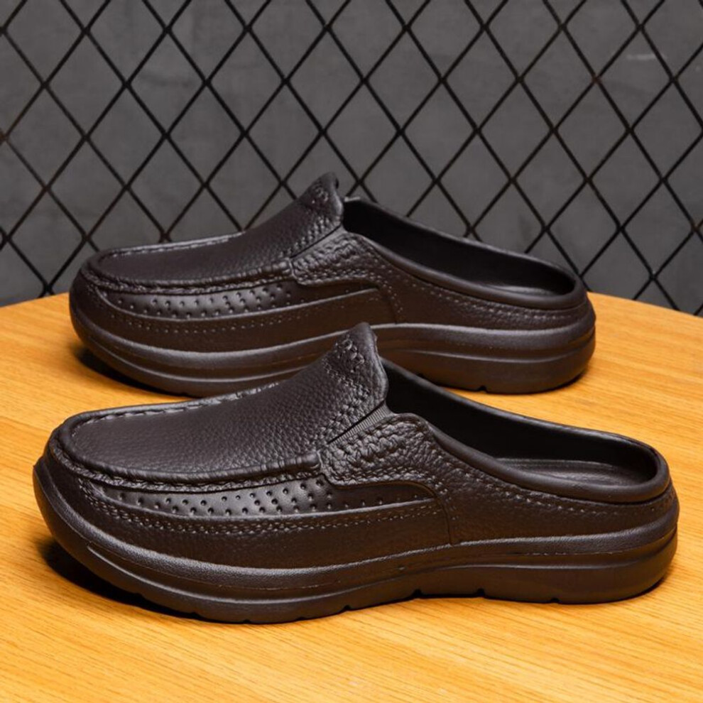 (brown, 46) Men&apos;s Heel-less Shoes, Lightweight Non-slip Slip-on Casual Slippers, Suitable For Outdoor Walking Slippers