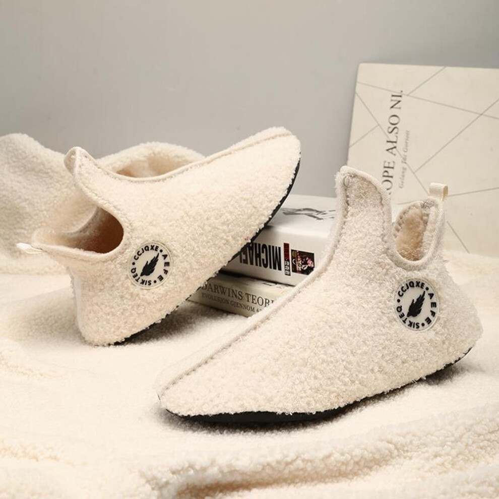 (beige, 44-45) 36-47 Men Winter Slippers High Quality Light Weight Disign Shoes Fashion Women Plush Slipper Warm Slip On Casual Shoe For Couples
