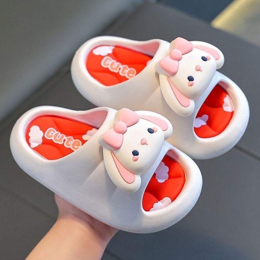 (white, 34-35) Children&apos;s Sense Of Stepping On Shit Female Slippers, Cute Cartoon Indoor, Non-slip Soft Bottom Baby Slippers, Sandals Slippers