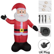(UK) Santa Inflatable Claus 4ft Tall Xmas Decoration Christmas Yard Gift Light Led