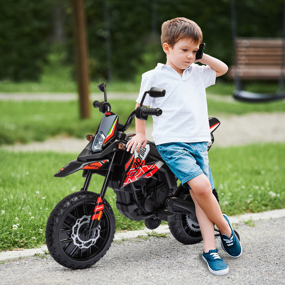 AIYAPLAY 12V Kids Motorbike - Aprilia Licensed - Red - Training Wheels - Electric Ride-On Toy - Image 6