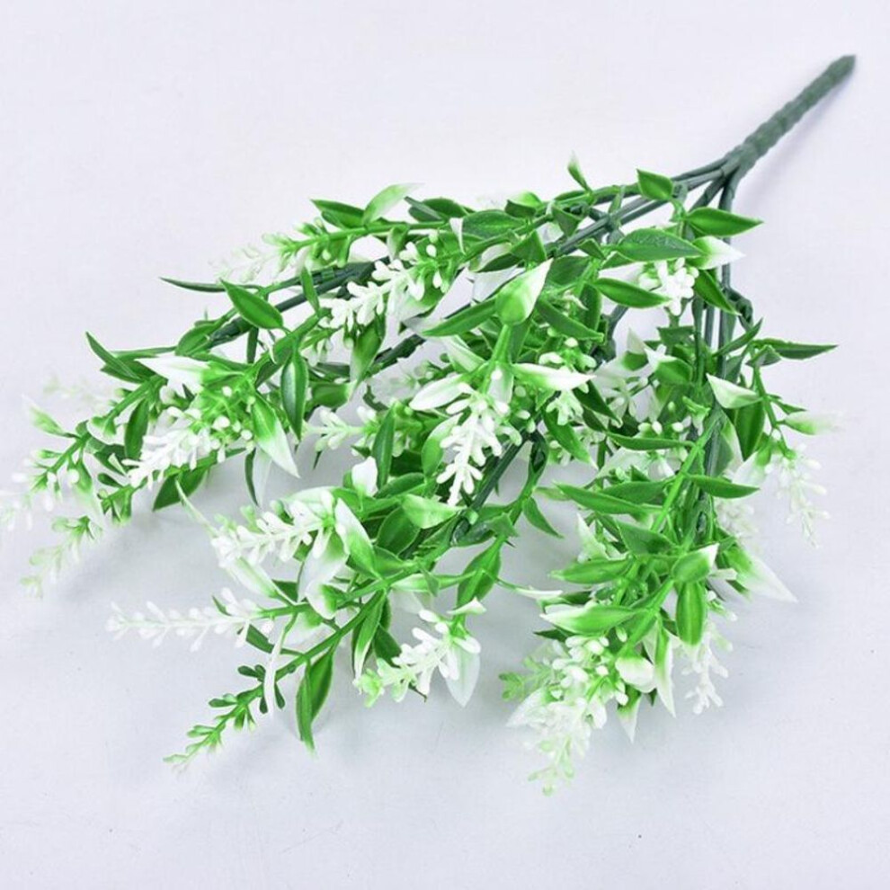 (white) Artificial Flower Plastic Lavender Fake Plant Wedding Home Garden Decoration Bridal Bouquet Photography