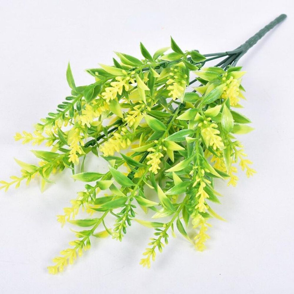 (yellow) Artificial Flower Plastic Lavender Fake Plant Wedding Home Garden Decoration Bridal Bouquet Photography