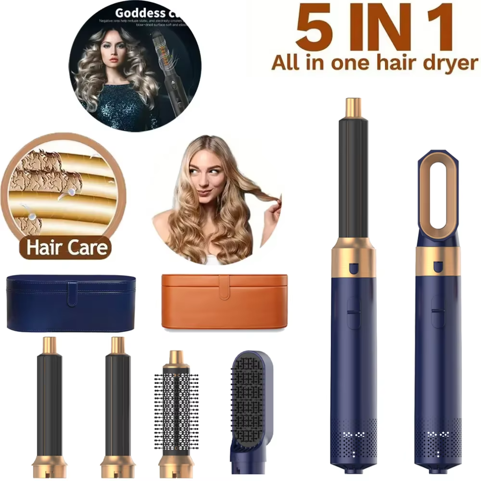5-in-1 Hair Dryer Hot Comb Set Professional Curling Iron Hair Straightener Styling Tool for Dyson Airwrap Hair