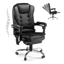 (Black) YODOLLA Office Chair with Footrest Desk Chair