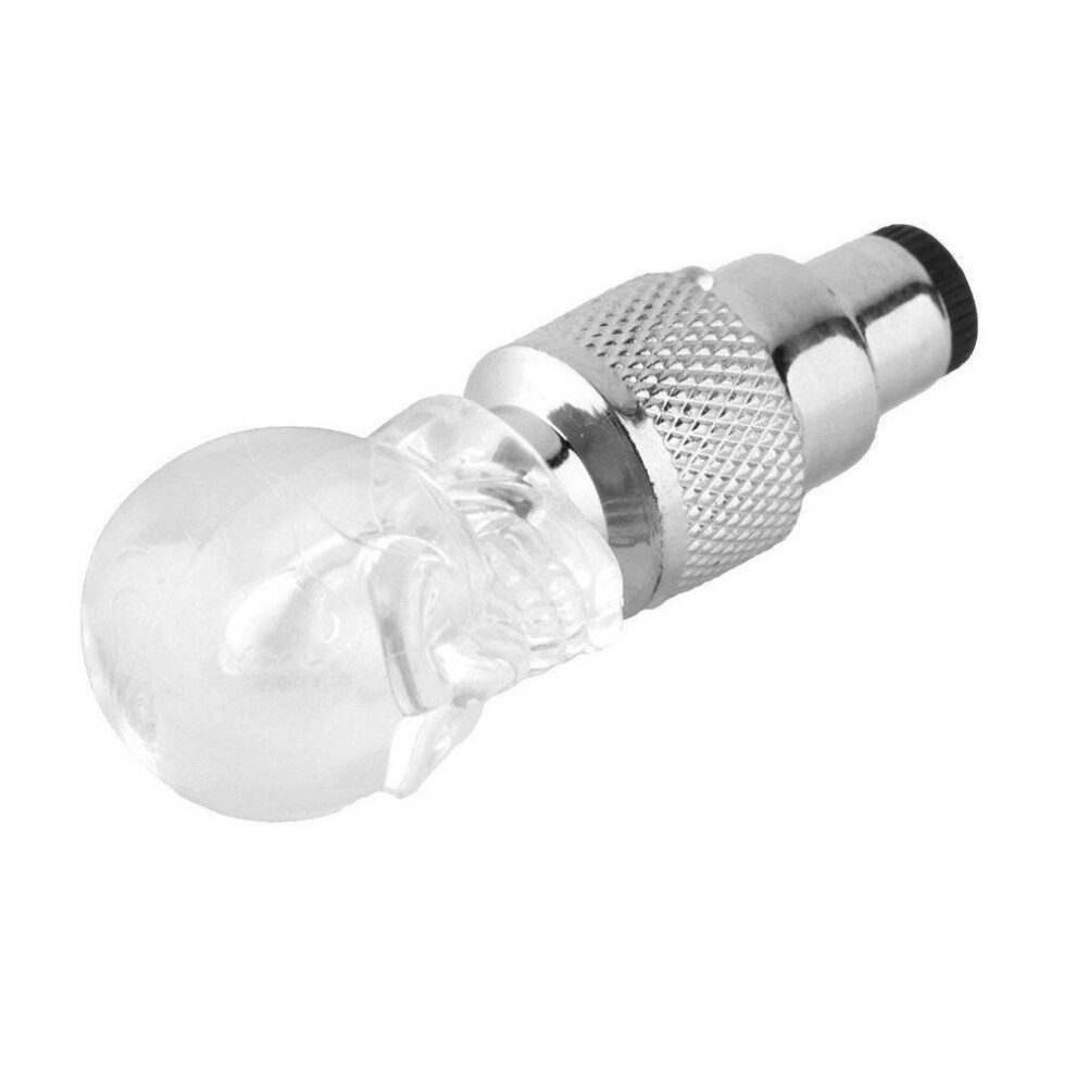 (white) 1pcs Skull Shape Valve Cap Led Light Wheel Tyre Lamp For Car Motorbike Bike Ys