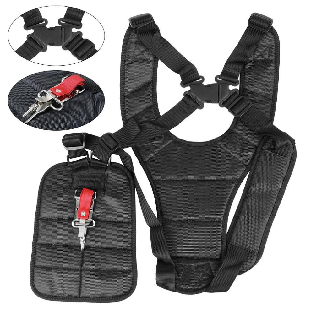 (black) Double Trimmer Shoulder For Brush Cutter & Trimmer Garden Harness Strap Belt Adjusted Band Power Pruner Lawn Mower Adjustable Belt
