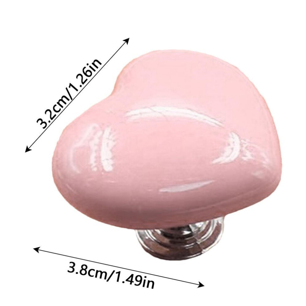 (pink) Love Shape Toilet Button Press Top Assistant Sticky Drawer Pull Handle Home Decorations for Bathroom Bedroom Kitchen