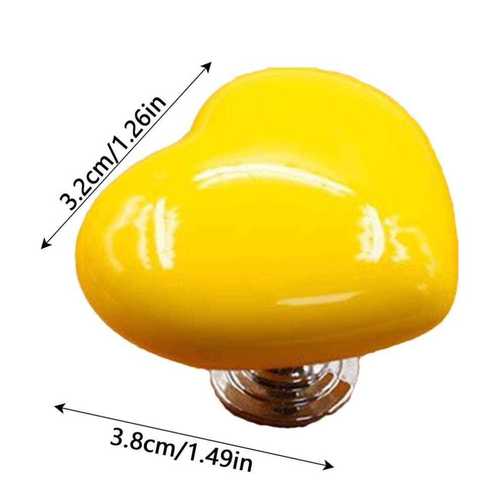 (yellow) Love Shape Toilet Button Press Top Assistant Sticky Drawer Pull Handle Home Decorations For Bathroom Bedroom Kitchen
