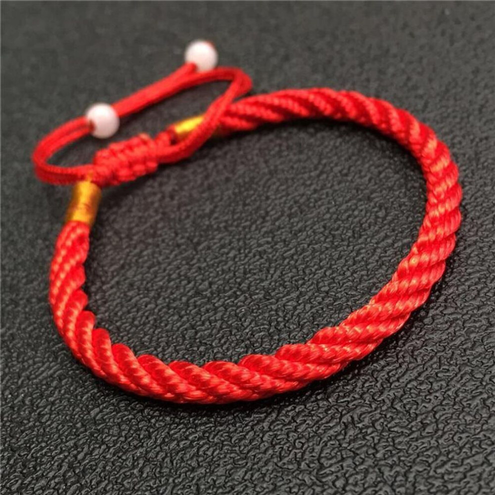 (red) Lucky Charm Bracelets & Bangles For Women Men Handmade Knots Rope Budda Bracelet