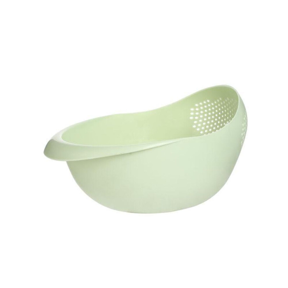 (green) 2-in-1 Rice Washer Plastic Sieve Fruit Bowl Plastic Clean Machine Vegetables Basin Basket Washing Filter Strainer Kitchen Tool