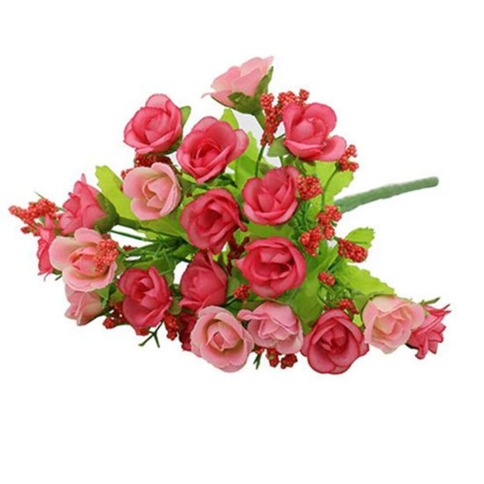 (pink) 1 Bouquet 21 Heads Artifical Rose Flower Wedding Party Home Living Room Decor