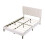 (Beige) Double Upholstered Velvet Bed Frame No Box Spring 11