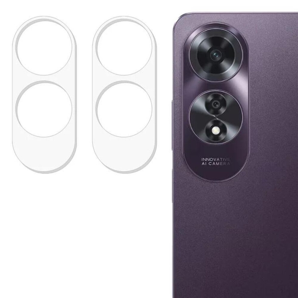 (as the picture) 2pcs For Oppo A60 4g Camera Lens Protector Tempered Glass Back Lens Film 3D Arc Edge Anti-scratch