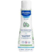 Mustela Multi-Sensory Bubble Bath with Natural Avocado 200mL | Biodegradable Formula & Tear-Free | Gentle Baby Bath for Sensitive Skin, Hypoallergenic