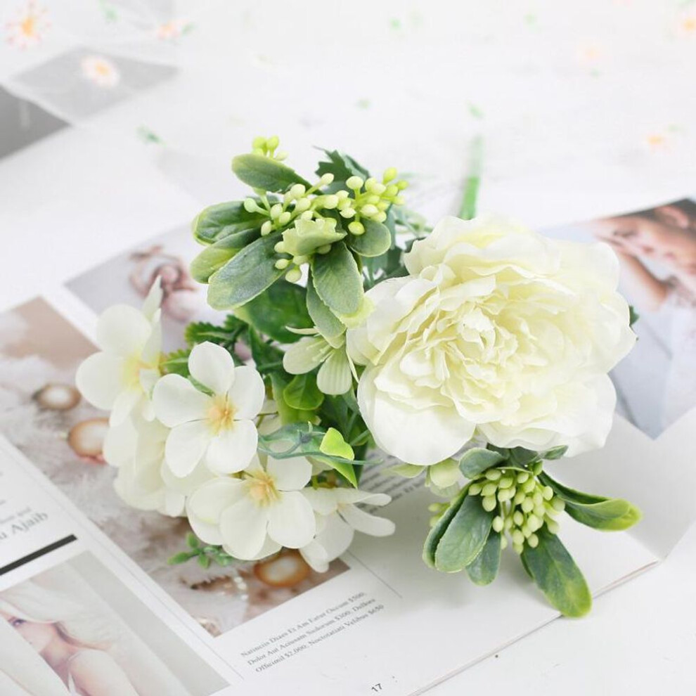 (white) Camellia Fake Artificial Decorative Party Flowers for Home Hotel Wedding Office Garden Decor
