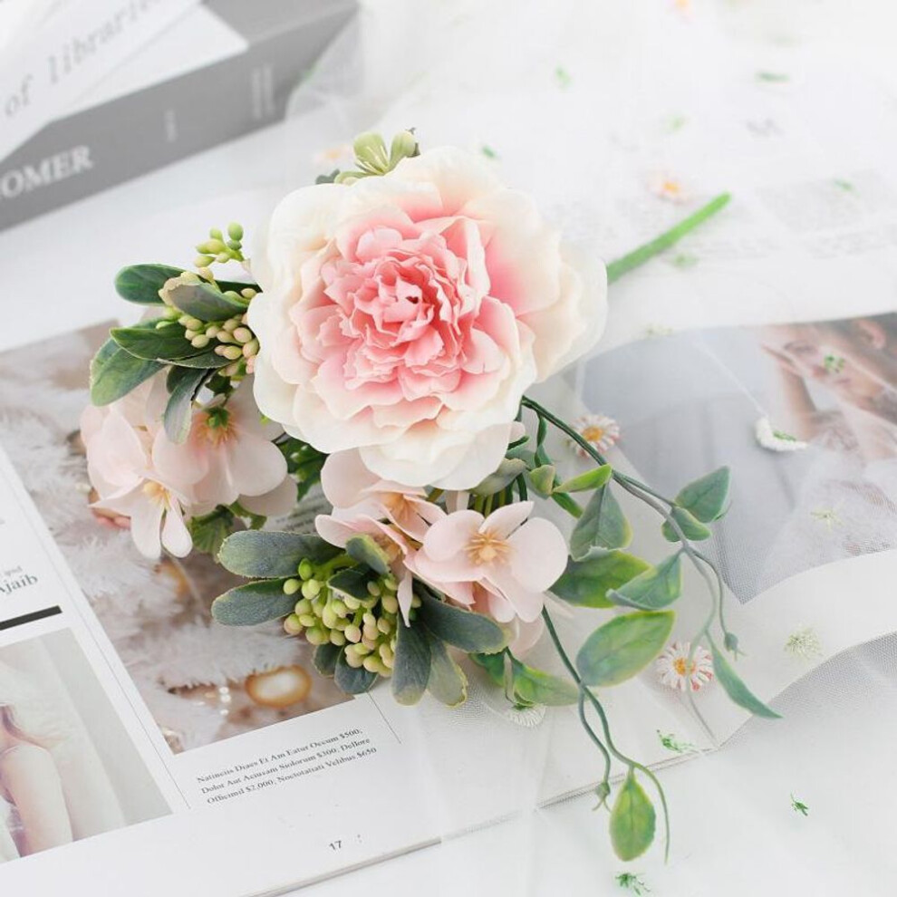 (pink) Camellia Fake Artificial Decorative Party Flowers for Home Hotel Wedding Office Garden Decor
