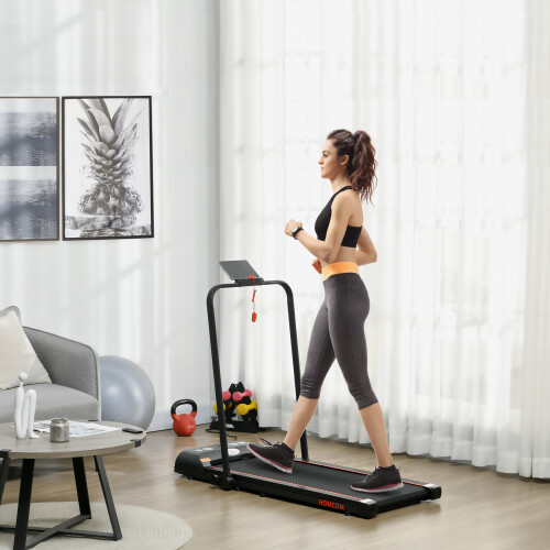 Homcom HOMCOM Foldable Walking Treadmill w/ LED Display, Red