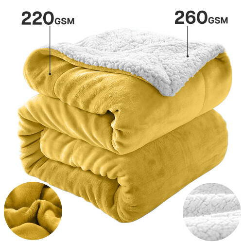 (Double, Orche) Heavy Thick Blanket Bed Throw-Single Double King Size-Warm Fluffy for Extreme Winters 1
