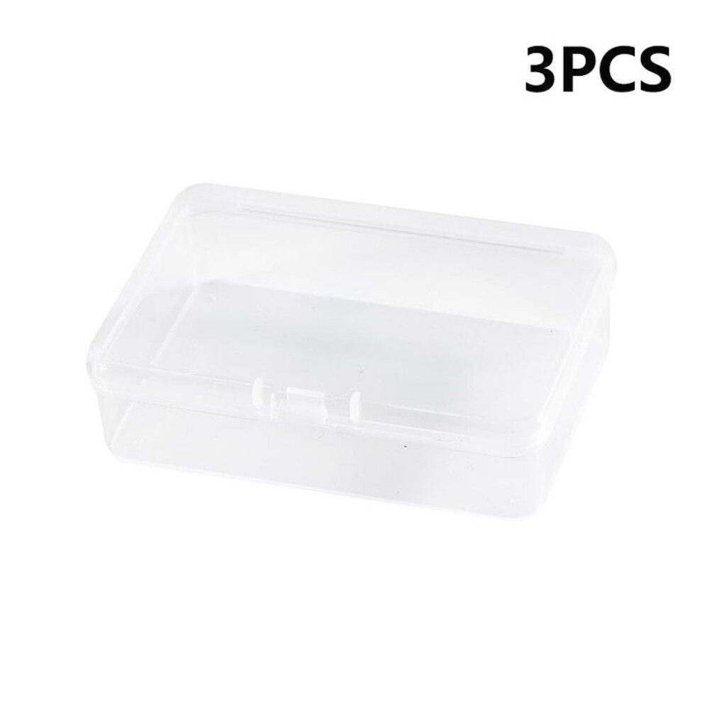 (3PCS) Plastic Card Storage Box Home Accessories Dustproof With Cover Mini Box Rectangle Practical Storage Case Card Coin Sorting