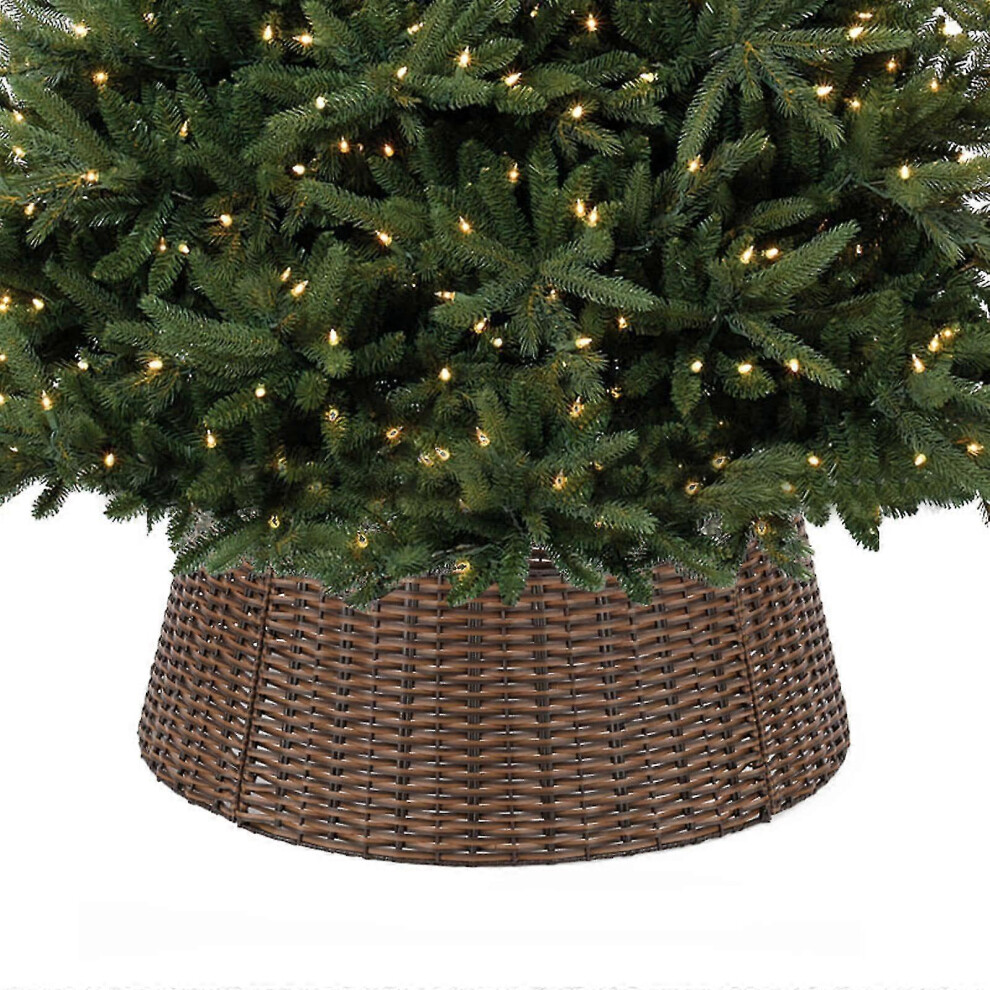Collier de sapin de Noël Collier de sapin de Noël fait à la main en rotin artificiel et en osier, avec base de panier pour la décoration de Noël