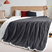 (Super King, Grey) Heavy Thick Blanket Bed Throw-Single Double King Size-Warm Fluffy for Extreme Winters