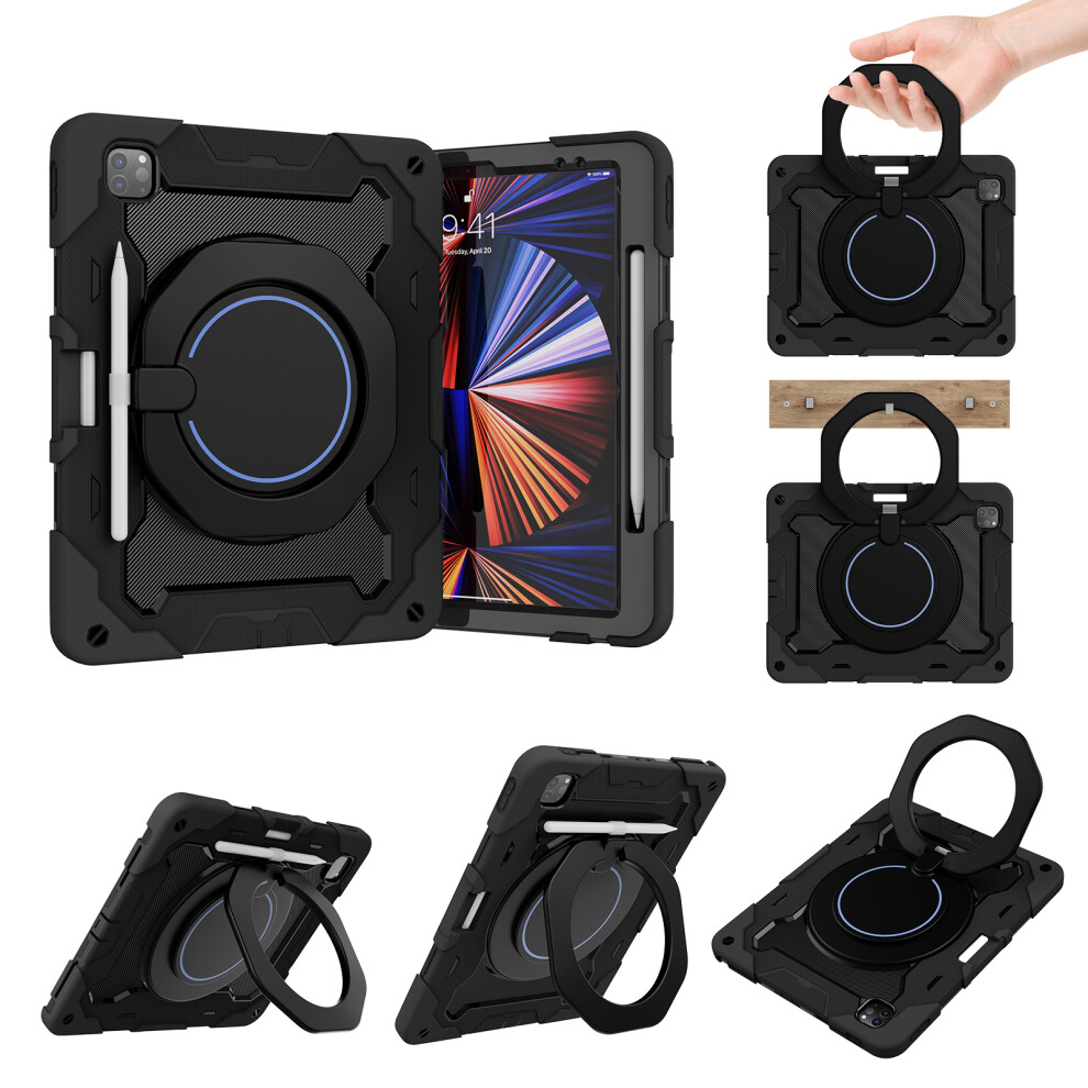 Compatible With Ipad Pro 12.9 2018/2020/2021Silicone Tablet Case Black 9344431586728