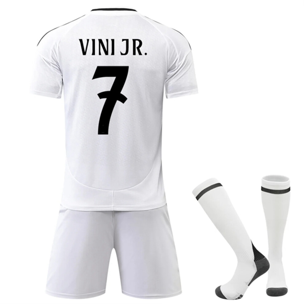 (S(165-170CM)) 24/25 Popular White Home Activewear No.7 Vini Jr Football Fans Training Shirt Kits
