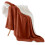 (Single, Rust) Heavy Thick Blanket Bed Throw-Single Double King Size-Warm Fluffy for Extreme Winters 1