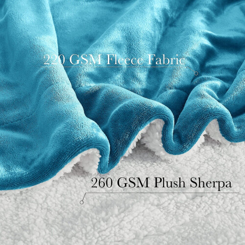 (Single, Teal) Heavy Thick Blanket Bed Throw-Single Double King Size-Warm Fluffy for Extreme Winters 2
