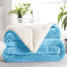 (Double, Light Blue) Heavy Thick Blanket Bed Throw-Single Double King Size-Warm Fluffy for Extreme Winters